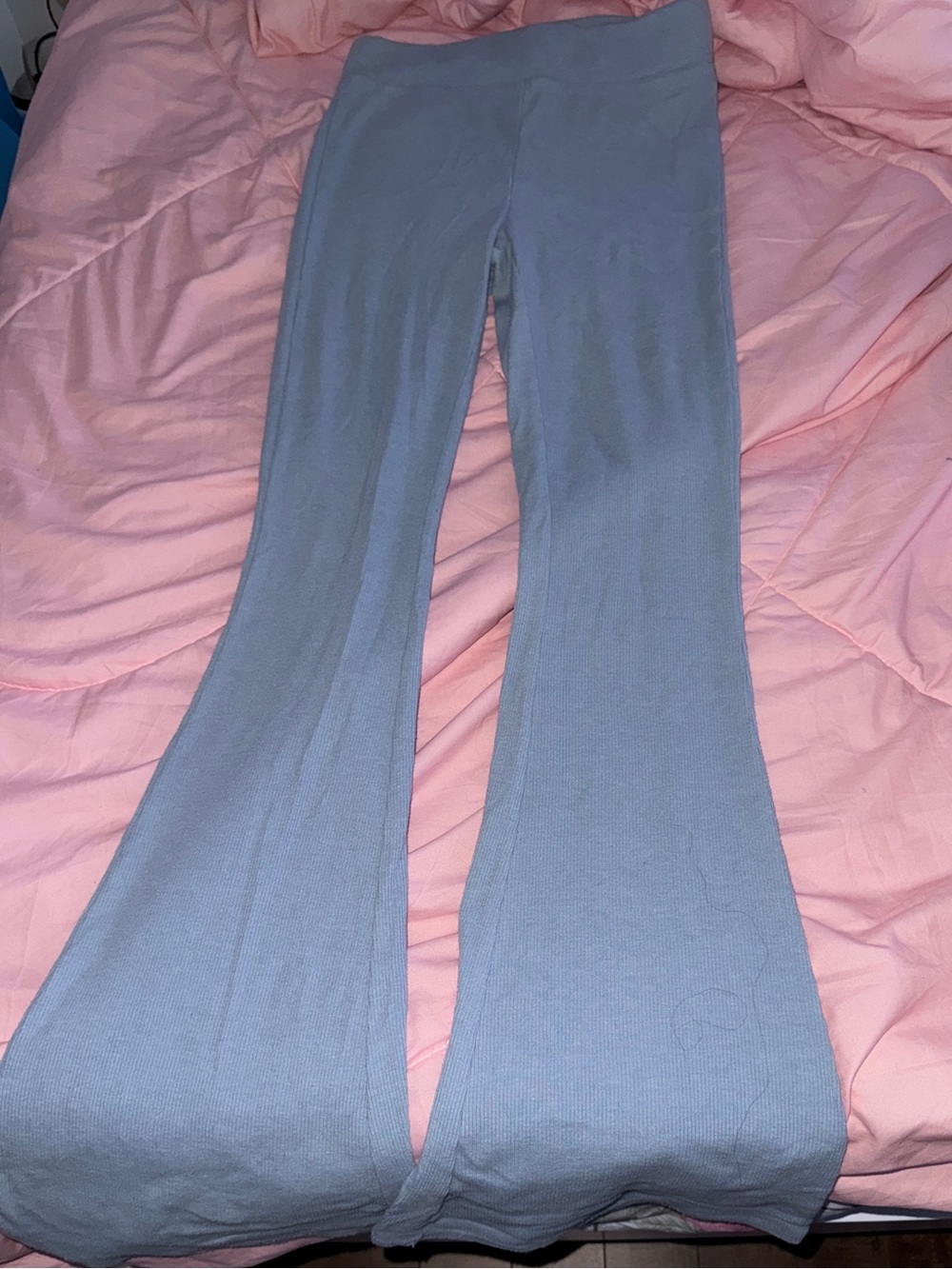 Aerie Light Blue Knit Flare Pants
